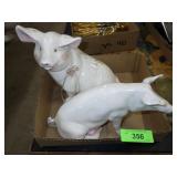2 CERAMIC PIGS
