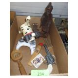 VINTAGE CARVED WOOD FIGURINE, PORT HURON SOUVENIR>