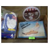 VINTAGE PULL-UP EXERCISER, DUCK OVEN MITTS, STOVE>