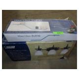 WAVE GLASS SHELF KIT, WROUGHT IRON VANITY LIGHT