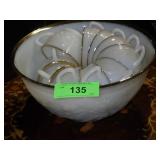 VINTAGE ANCHOR HOCKING SANDWICH GLASS PUNCH SET>>