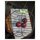 WIRE APPLE BASKET W/ WOODEN? APPLES