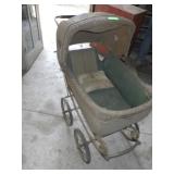 VINTAGE WICKER BABY CARRIAGE