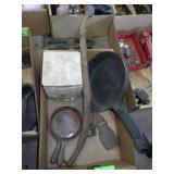 CAST IRON SKILLETS, METAL SKILLET, HORSE HAME, >>>