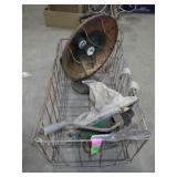 VINTAGE SEEDER, WIRE CRATE, COPPER REFLECTOR>>>