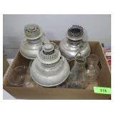 ASST. OIL LAMPS & CHIMNEYS