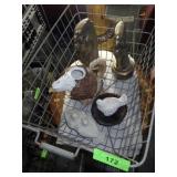 EAGLE PITCHER (NO LID), HORSE HEAD STATUES, BIRD>>