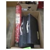 2 METAL STORAGE BOXES, VINTAGE FIRE EXTINGUISHER >