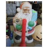 VINTAGE BLOW MOLD SANTA (WITH CRACKS) 41" TALL,>>>