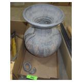 TERRA COTTA VASE (BROKEN RING W/ PART MISSING) 14"