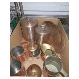 PIER 1 CANISTERS, COPPER TRAY, MUGS & PITCHER>>>