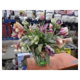 CERAMIC TULIP PLANTER W/ ARRANGEMENT