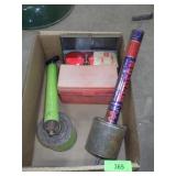 VINTAGE BUG SPRAYERS, EMERGENCY ROAD REFLECTORS