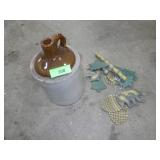 VINTAGE STONEWARE JUG, CERAMIC WOODLAND CHIME >>>>