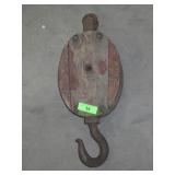 VINTAGE WOODEN PULLEY (NO WHEEL)  21" LONG
