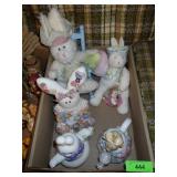 EASTER BUNNY TEAPOTS & ASST. PLUSH BUNNIES