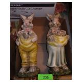 2 RESIN BUNNIES - TII COLLECTIONS 13'