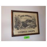 VINTAGE LICORICE DROPS BLACK MEMORABILIA PRINT >>>