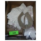 VTG GLOVES (1 PR. OF LEATHER - ITALY), FAUX PEARL>