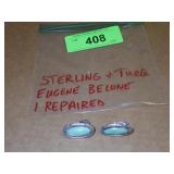 EUGENE BELONE STERLING & TURQUOISE EARRINGS (ONE>>