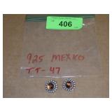 STERLING EARRINGS W/ AMBER STONES (925 MEXICO >>>