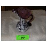 VINTAGE? MURANO GLASS PURPLE & WHITE PITCHER 5'