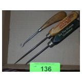 VINTAGE ADVERTISING ICE PICKS & BOOT SHOE LACER