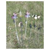 5 UNTESTED SOLAR LIGHT YARD ART STAKES