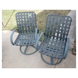2 ALUMINUM SWIVEL OUTDOOR CHAIRS