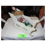 VINTAGE PINECONE ELF, SANTA HEAD PENCIL, FOIL >>>>