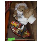 PLUSH BRIDE & GROOM BEARS, CERAMIC NOAH'S ARK