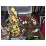 2 CHRISTMAS WREATHS, FAUX FRUIT TREE (MISSING 1>>>