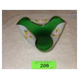 VINTAGE NASCO TRI-FOLD BLOWN GLASS BOWL