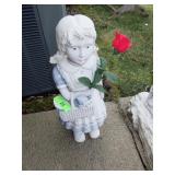 RESIN YARD ART GIRL 22' W/REPAIR