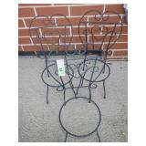 3 METAL CHAIR PLANTER HOLDERS 18'