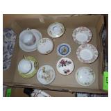 ASST. CUPS & SAUCERS, BUTTER PATS, HAIR RECEIVER,>