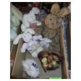 PLUSH EASTER BUNNIES, EGG BASKET DECOR