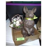CERAMIC CHOCOLATE BUNNY, FAUX CHOCOLATE EASTER>>>