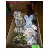 WIRE EASTER BUNNY, SHEEP CREAMER, NEST W/ EGGS>>>