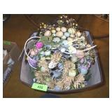 4 EASTER WREATHS IN CLOTH BASKET