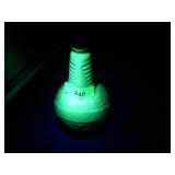 VINTAGE 1939 WORLDS FAIR URANIUM GLASS BOTTLE 9'