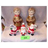 VINTAGE CERAMIC SANTA S&P SHAKERS, SANTA SHAKER>>>