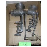 2 VINTAGE UNIVERSAL FOOD CHOPPER / GRINDERS