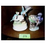 VINTAGE CERAMIC KINGFISHER FIGURINE, HUMMINGBIRD>>