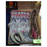 VINTAGE ARIS KNITTED SCARF, MINK ? COLLAR, SCARF >