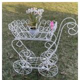 METAL FLOWER CART  28 x 8 x 26 1/2