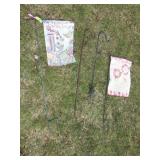 2 FLAG HOLDER STAKES & 2 SHEPHERDS HOOKS
