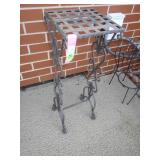 METAL TABLE / PLANT STAND  9 1/2 x 9 1/2 x 27