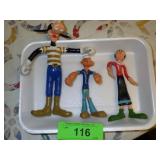 VTG GOOFY, POPEYE & OLIVE OIL BENDABLE FIGURINES