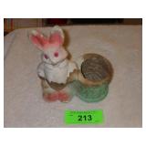 VINTAGE PAPER MACHE EASTER BUNNY CANDY CONTAINER